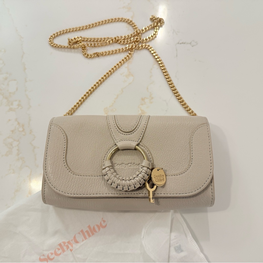 SEE BY CHLOE HANA LEATHER CROSSBODY BEIGE IN COLOR - Picture 5 of 10
